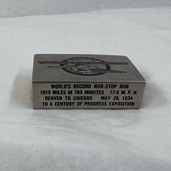 1934 Zephyr World's Record Non-stop Matchbook match safe - Picture 6 of 8